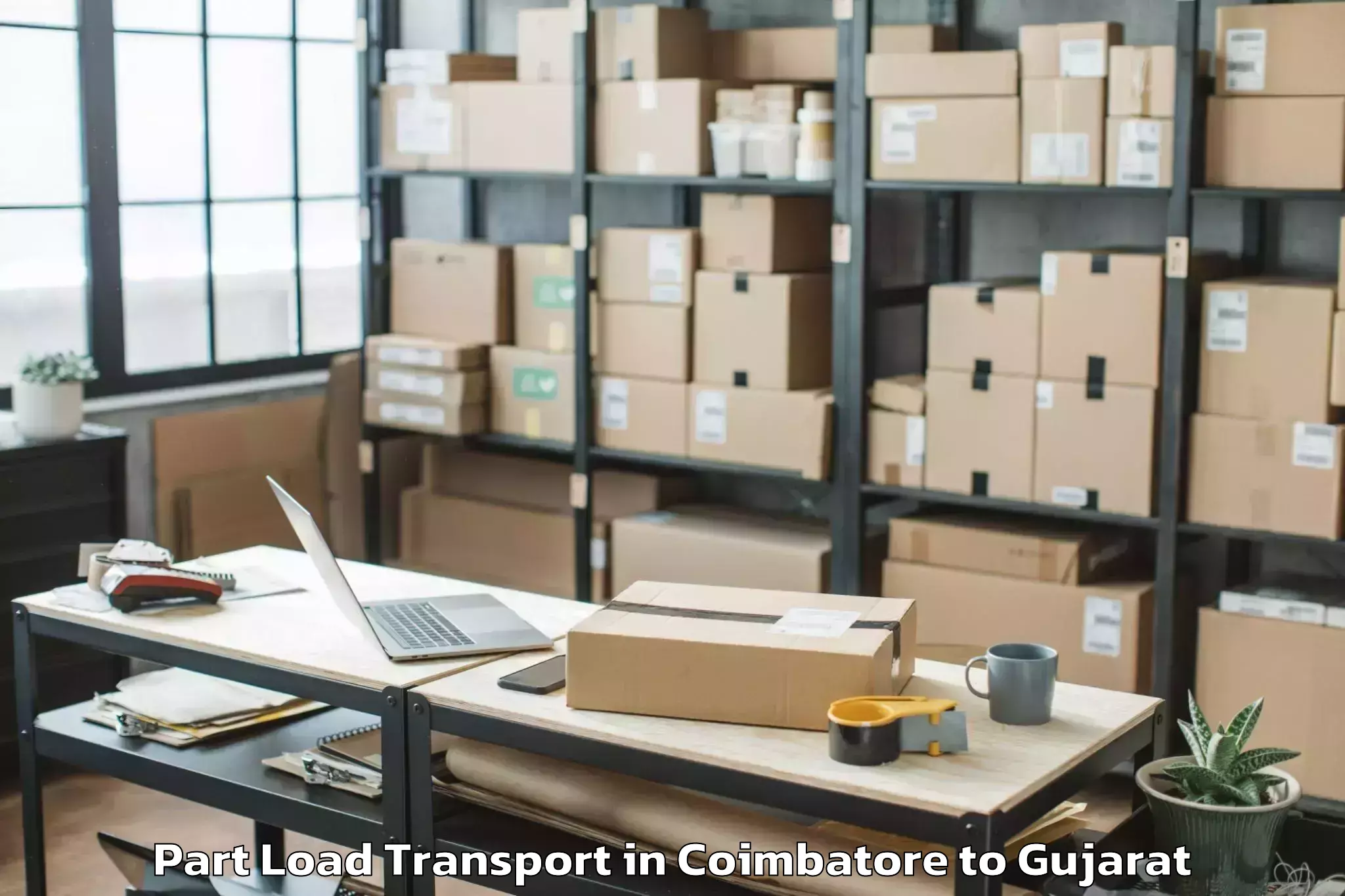 Expert Coimbatore to Chotila Part Load Transport